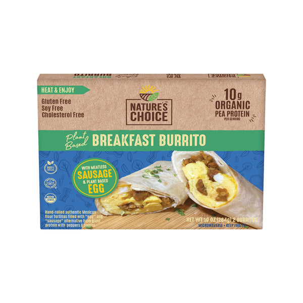 Nature's Choice Breakfast Burrito with Meatless Bacon & Plant Based Egg